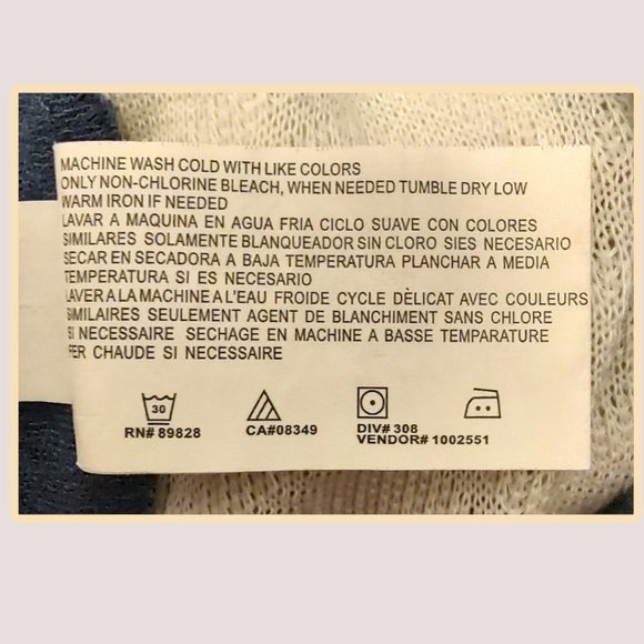 Nine West Vintage America blue & white pullover top 3/4 sleeves size XS VGUC - Picture 5 of 6